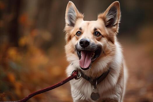 portrait-of-a-happy-welsh-corgi-dog-in-autumn-forest-ai-generated-free-photo